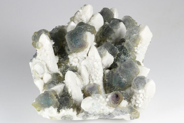 Multi-Colored, Stepped Fluorite on Milky Quartz - Inner Mongolia #179960